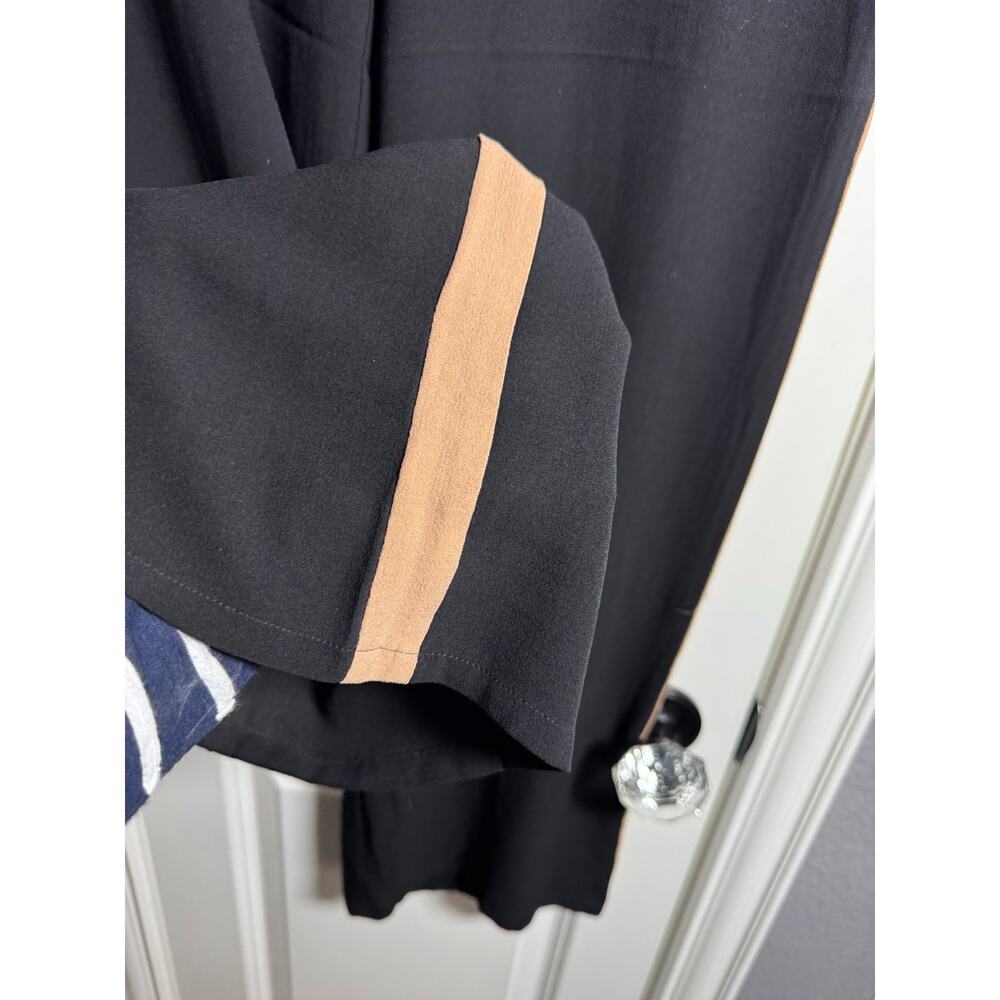 EILEEN FISHER Silk Georgette Crepe NWT $298 Straight Racing Stripe Pants Size 2 - Picture 6 of 9
